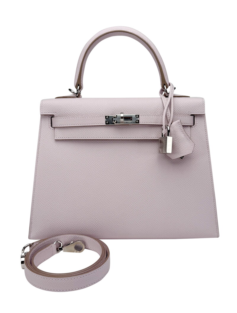 Mauve Pale Epsom Sellier Kelly 25 Palladium Hardware, 2024