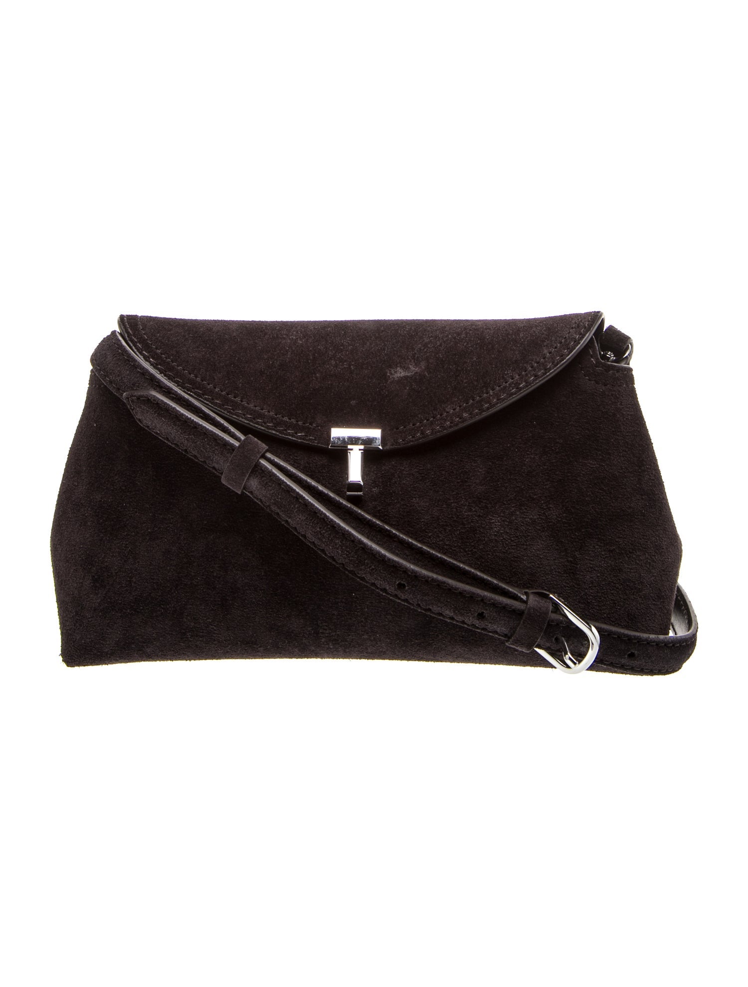 Suede T-Lock Clutch Small