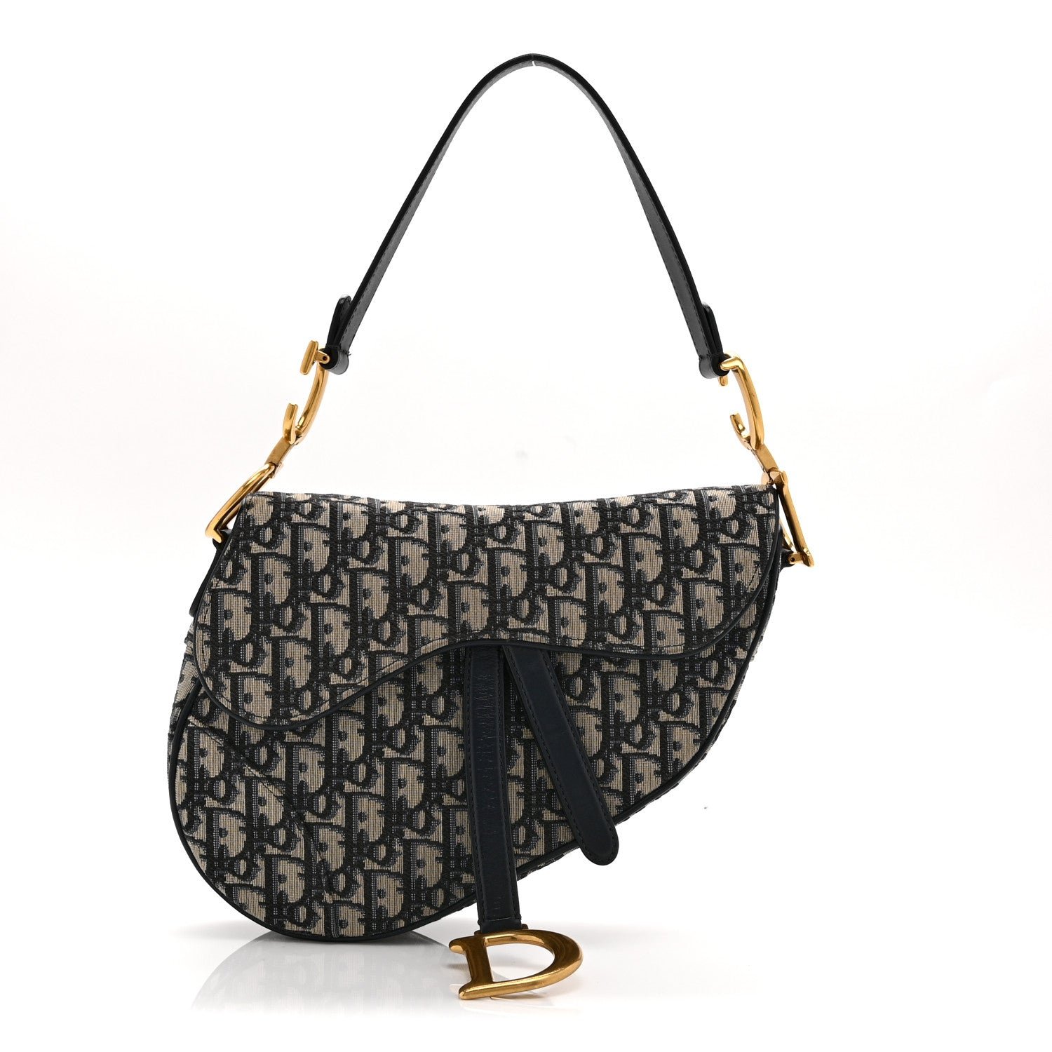 Christian Dior Oblique Saddle Bag Blue