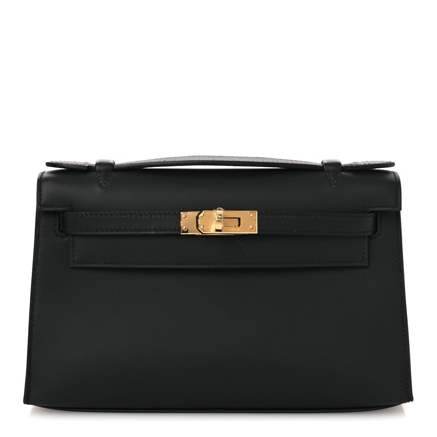 Hermes Swift Kelly Pochette Clutch Black