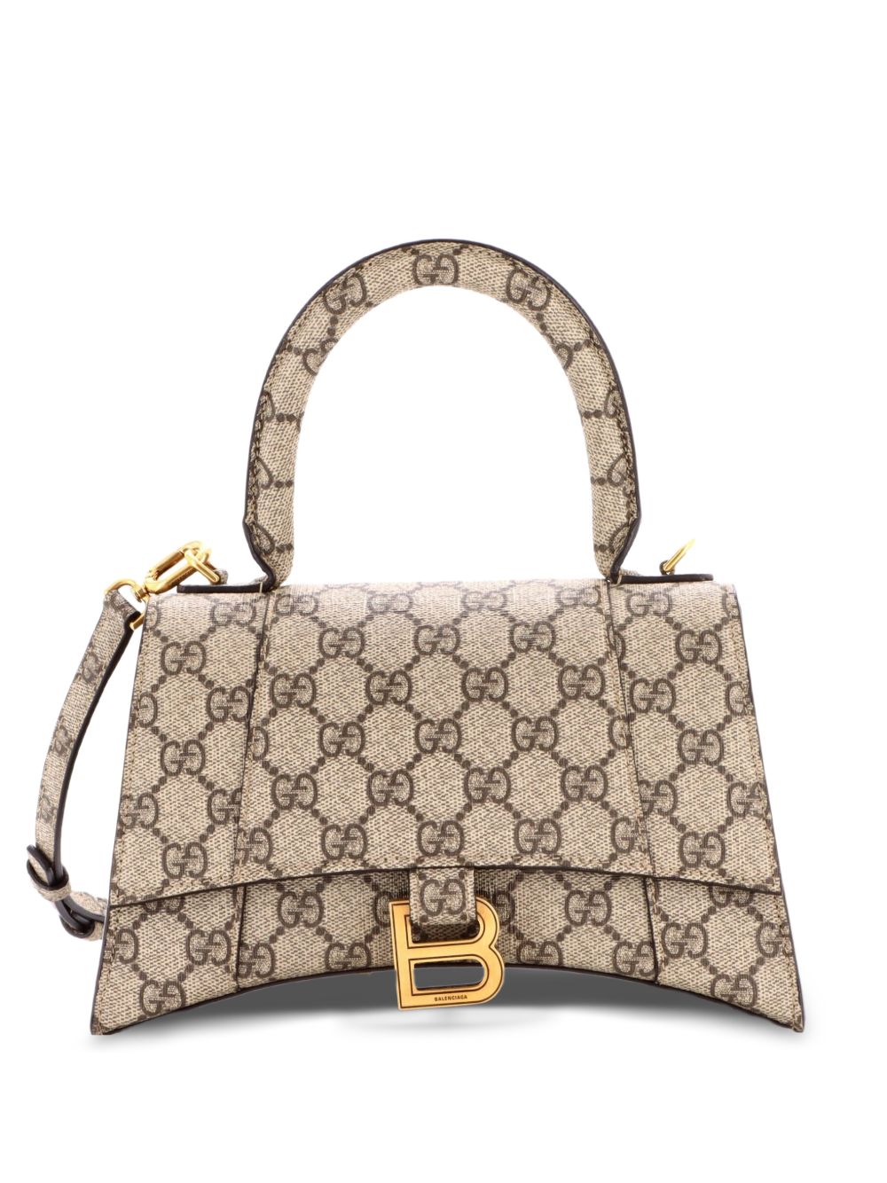 x Balenciaga The Hacker Project Hourglass Top Handle Bag GG Coated Canvas Small shoulder bag