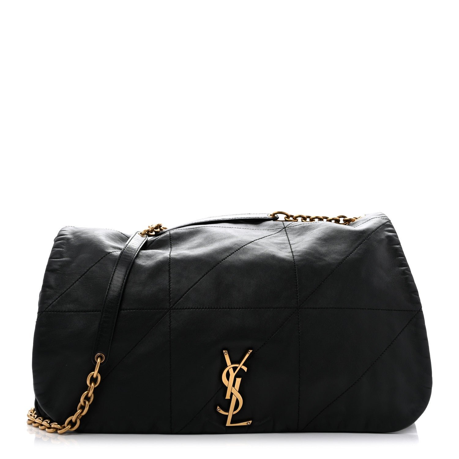 Saint Laurent Lambskin Matelasse Monogram Large Jamie 4.3 Black