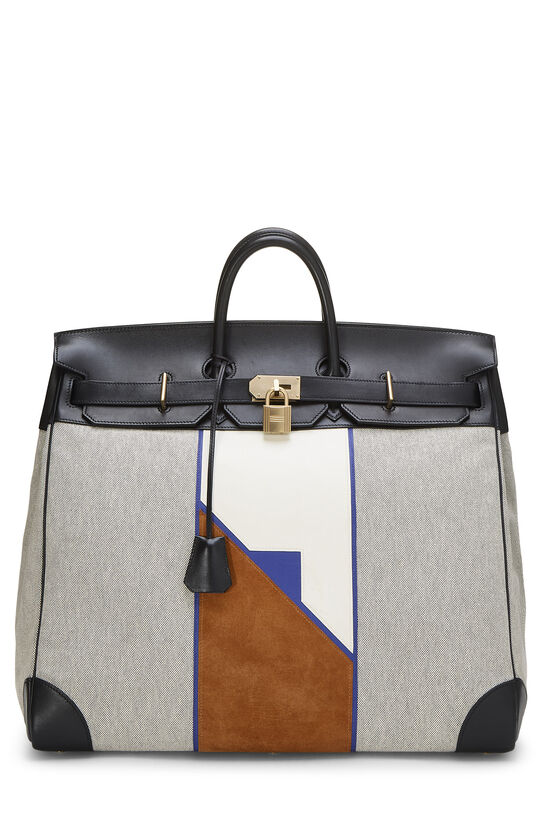 Hermes Natural Toile & Leather Haut à Courroies "HAC" Birkin 50cm