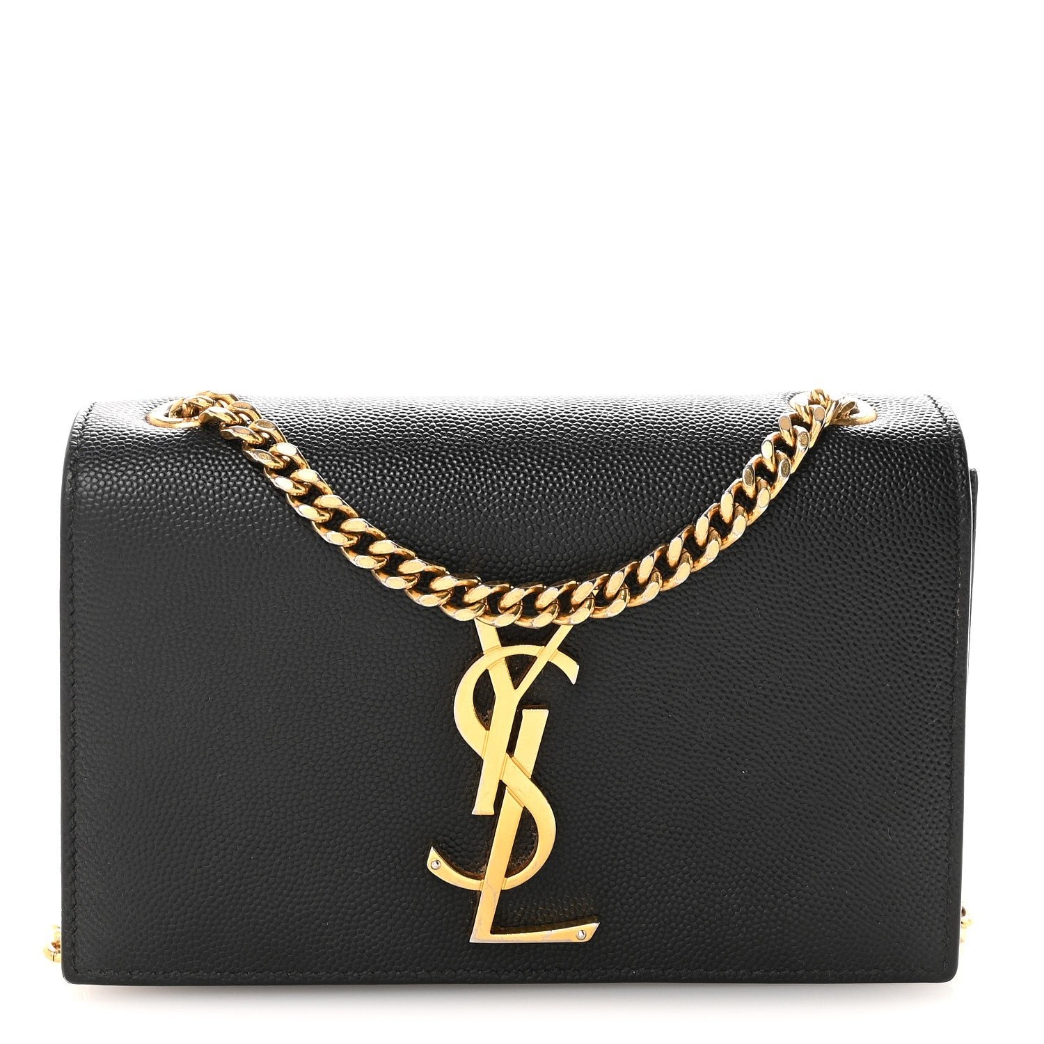 Saint Laurent Grain De Poudre Small Monogram Kate Satchel Black