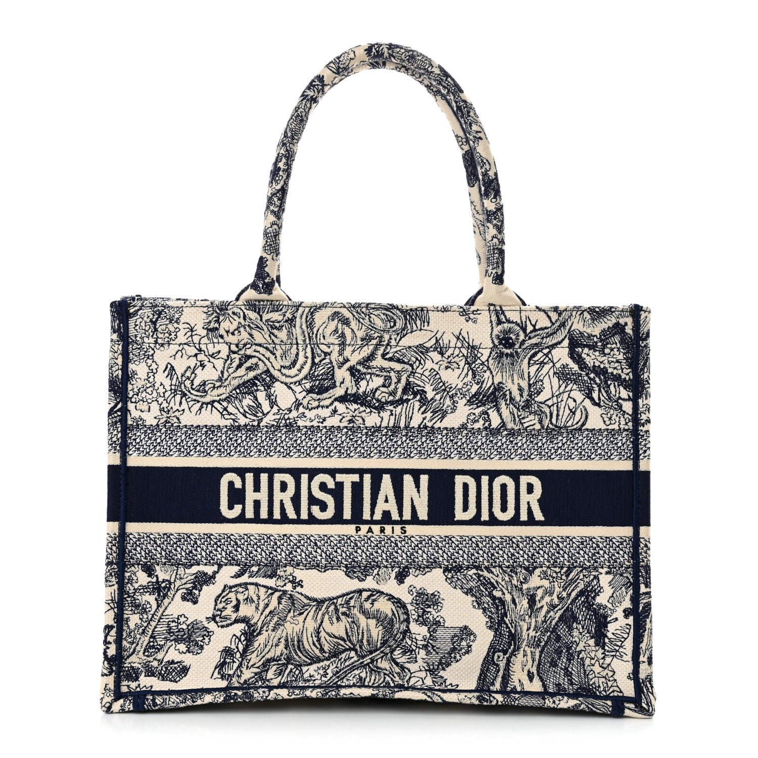 Dior Canvas Embroidered Medium Dioriviera Toile De Jouy Book Tote Blue