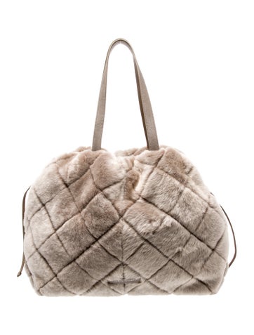 Brunello Cucinelli Lamb Fur Shoulder Bag w/ Tags