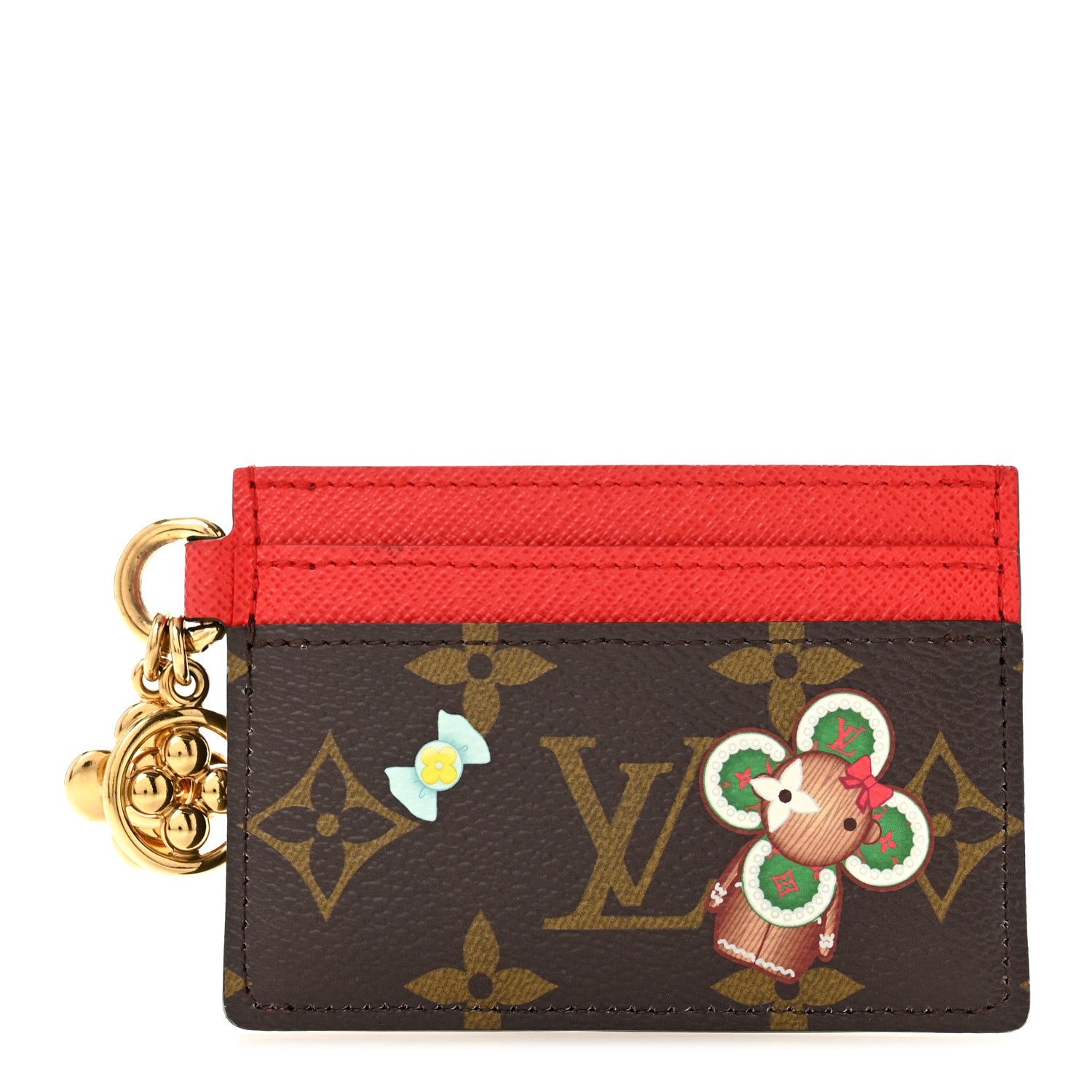 Louis Vuitton Monogram LV Charms 2024 Christmas Animation Candy Factory Card Holder Candy Red