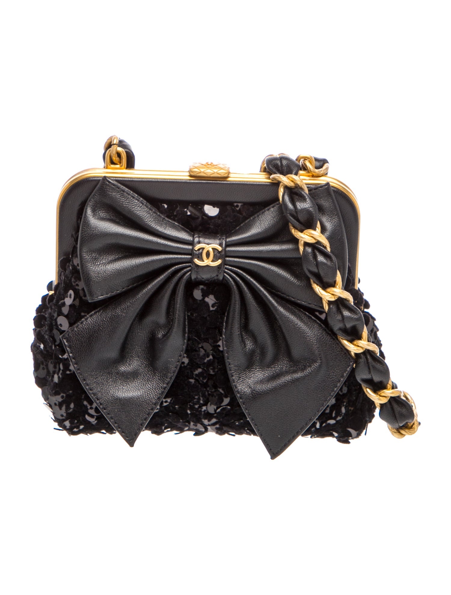 2024 Sequin Bow Clutch w/ Chain