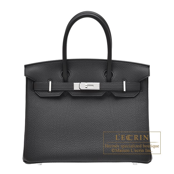 Hermes Birkin bag 30 Black Togo leather Silver hardware