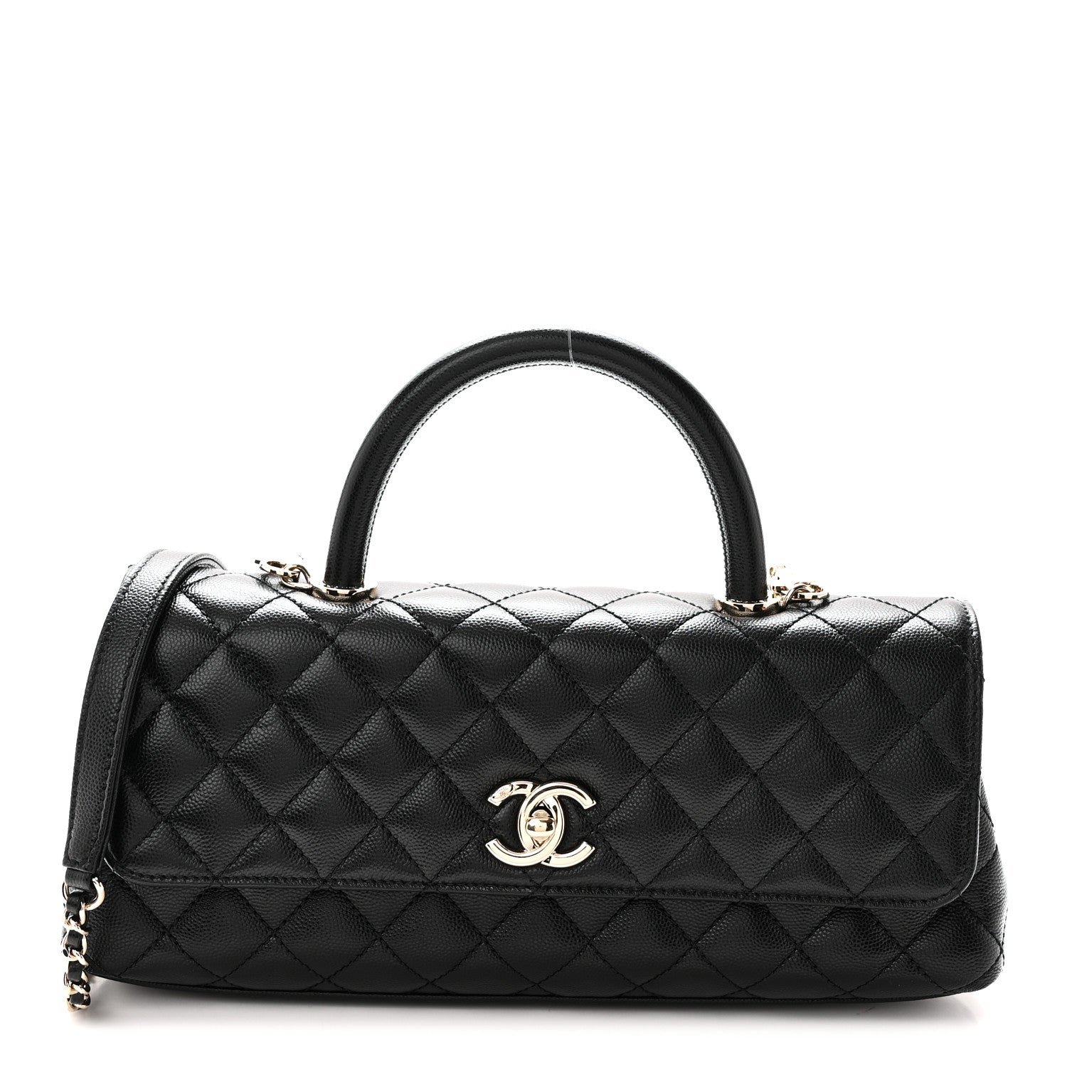 Chanel Caviar Quilted Maxi East West Coco Handle Flap Black