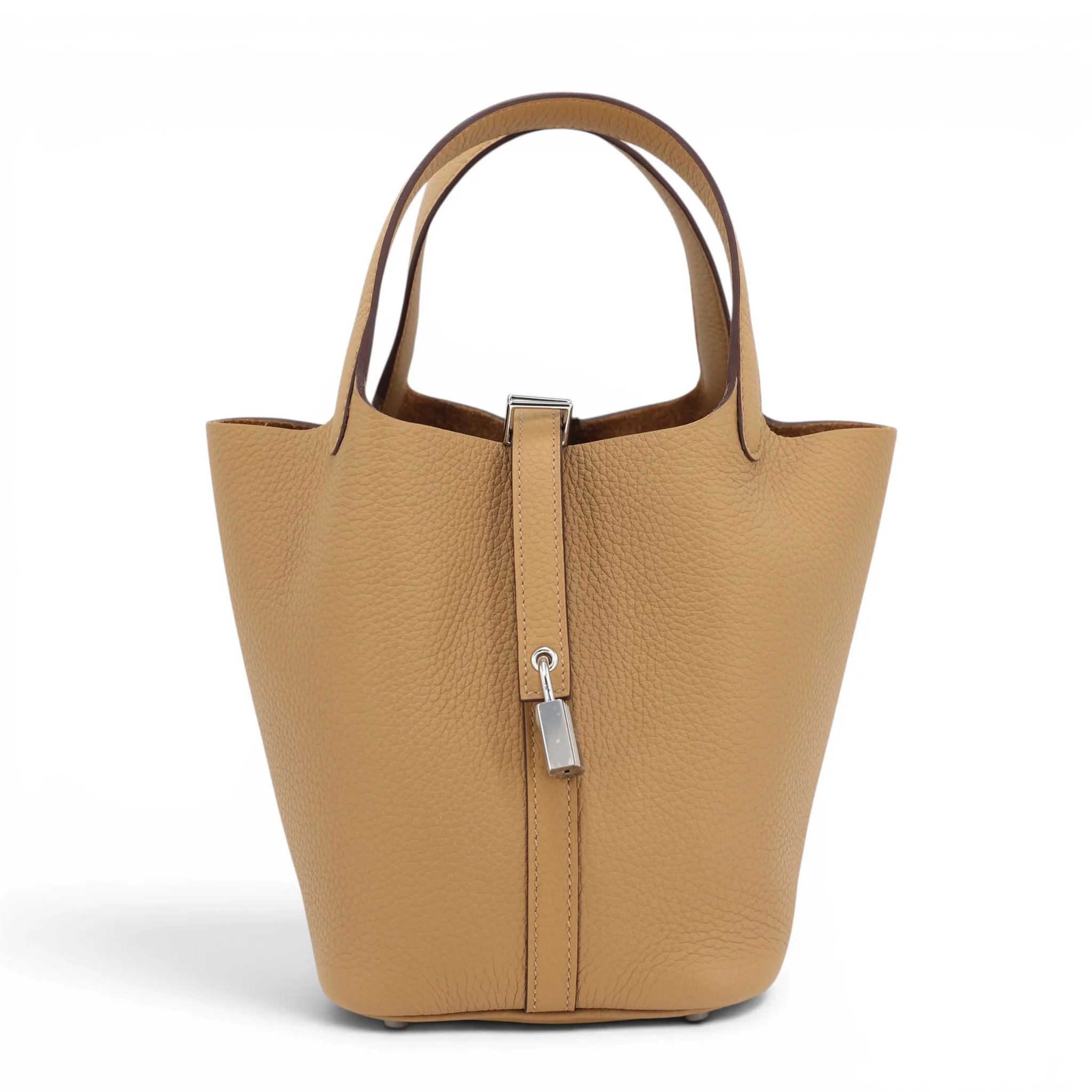 Brand New ( Rank N ) HERMÈS Picotin Lock PM Biscuit (4B) Clemence Palladium hardware K (2025)