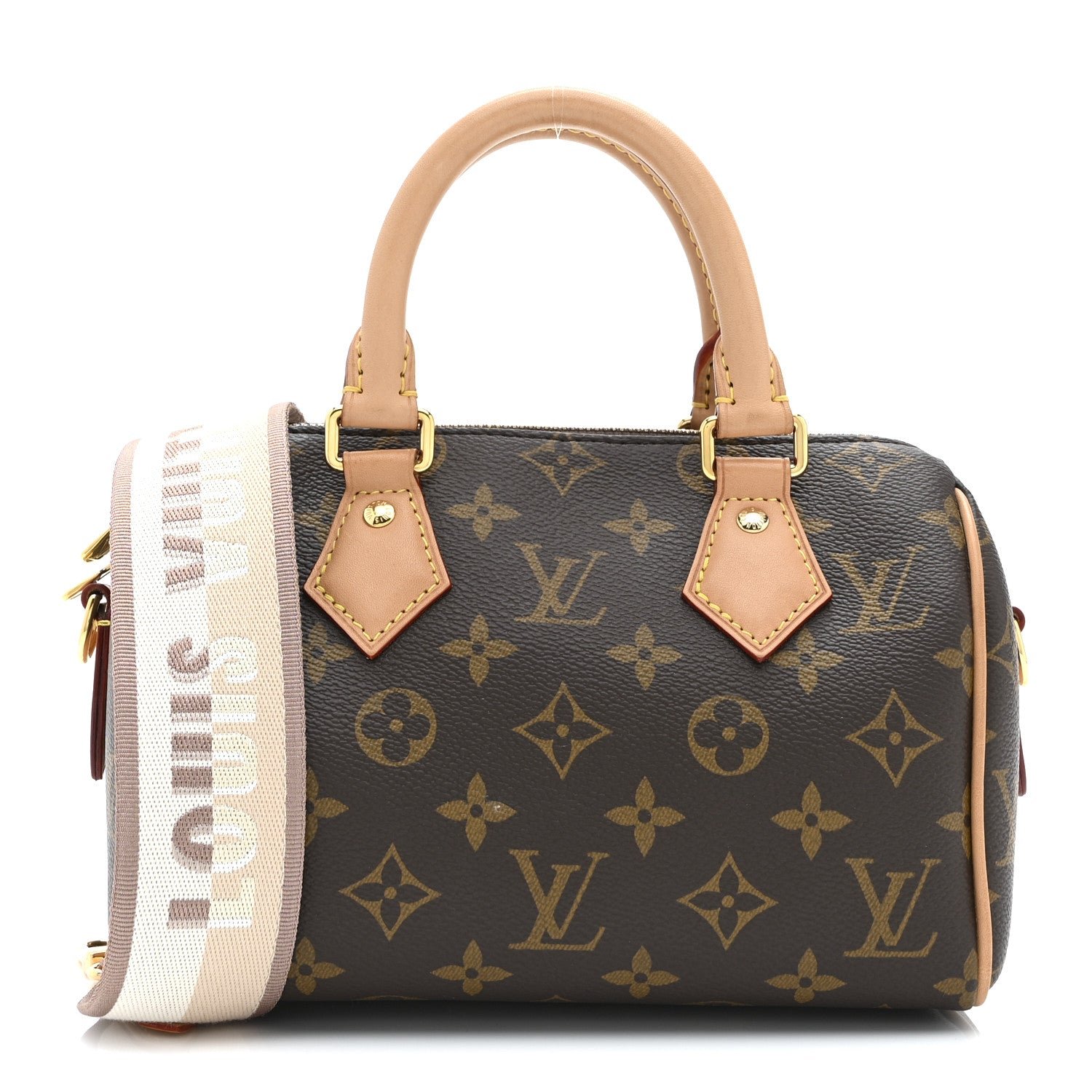 Louis Vuitton Monogram Speedy Bandouliere 20 Beige