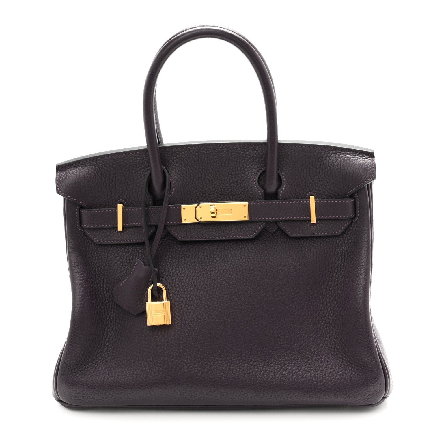 Hermes Taurillon Clemence Birkin 30 Raisin