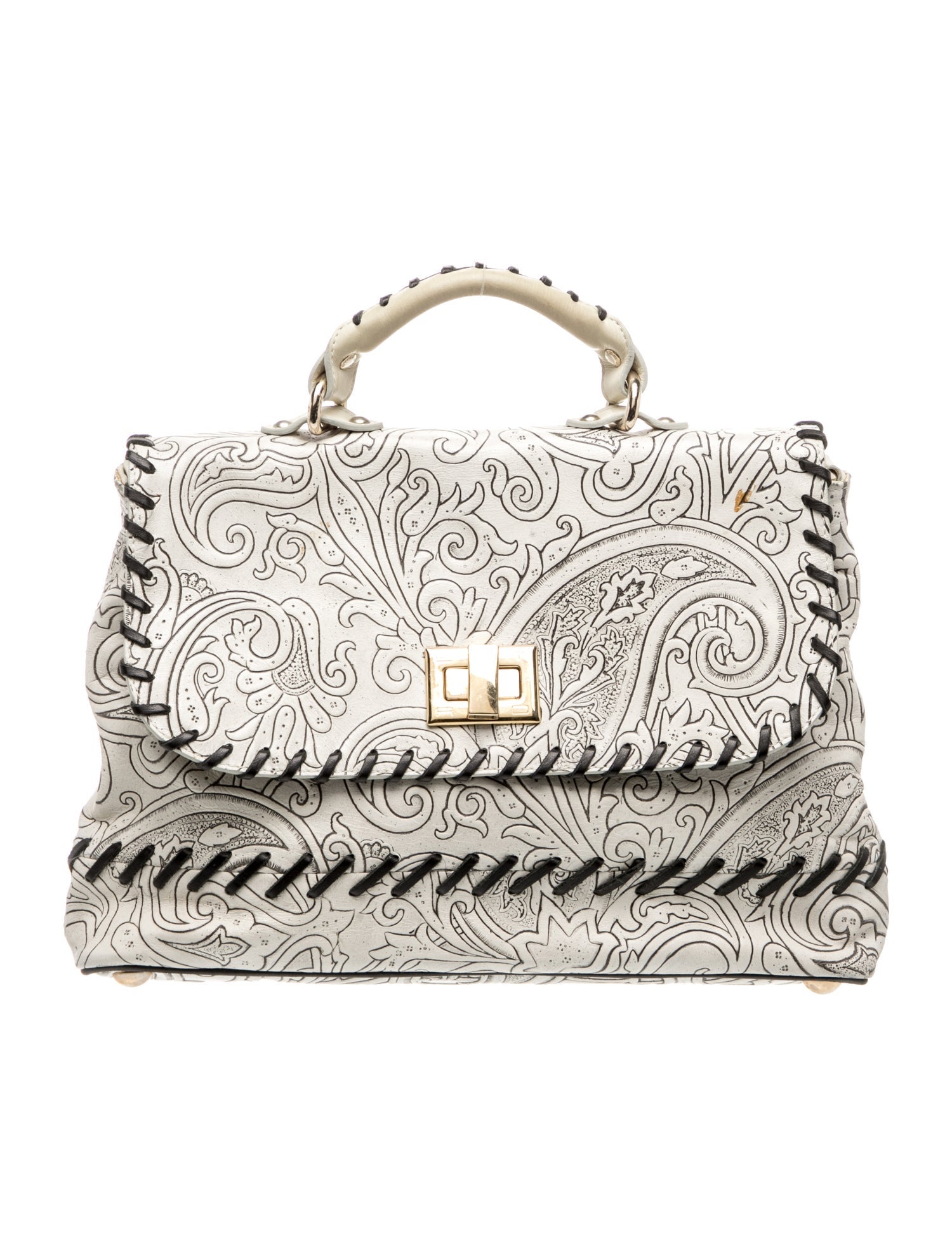 Leather Top Handle Bag Large