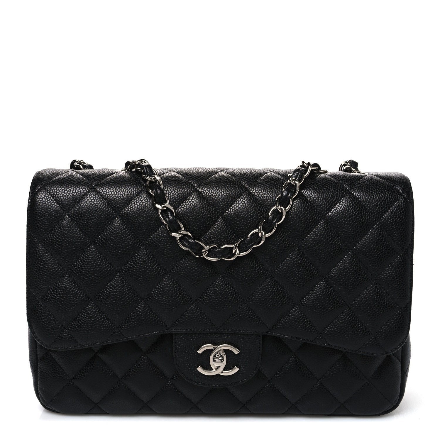 Chanel Caviar Quilted Jumbo Single Flap Black
