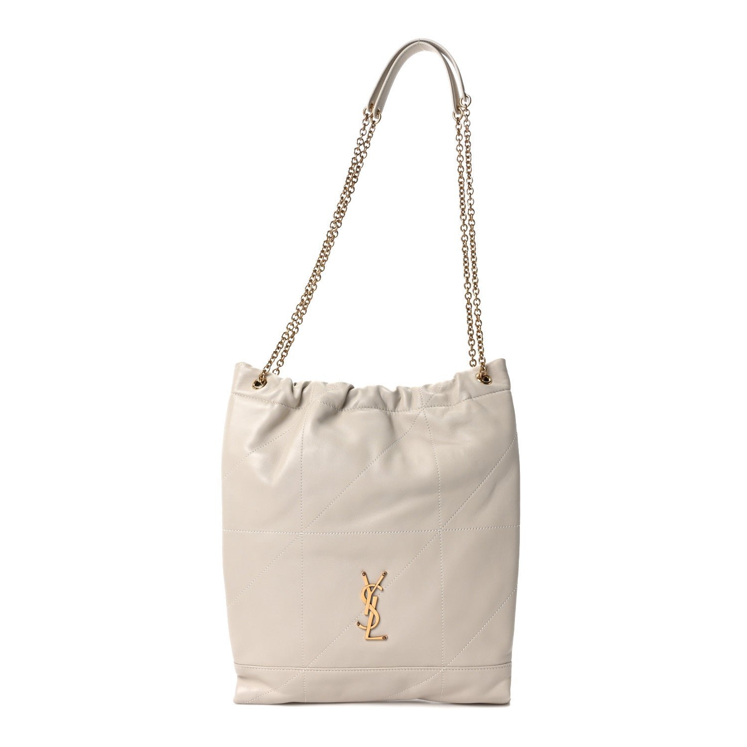 Saint Laurent Lambskin Matelasse Monogram Medium Jamie 4.3 Pochon Crema Soft