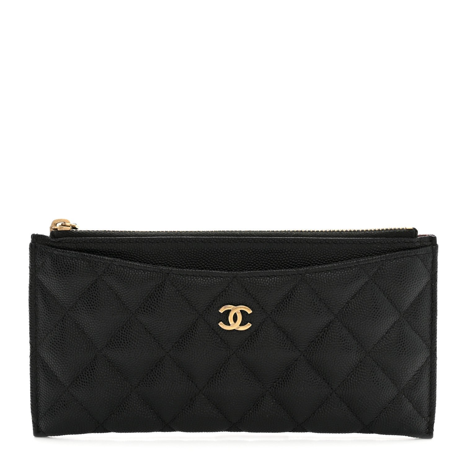 Chanel Caviar Quilted Classic Zip Pouch Black