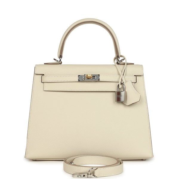 Hermes Hermes Kelly Sellier 25 Craie Epsom Electrum Hardware