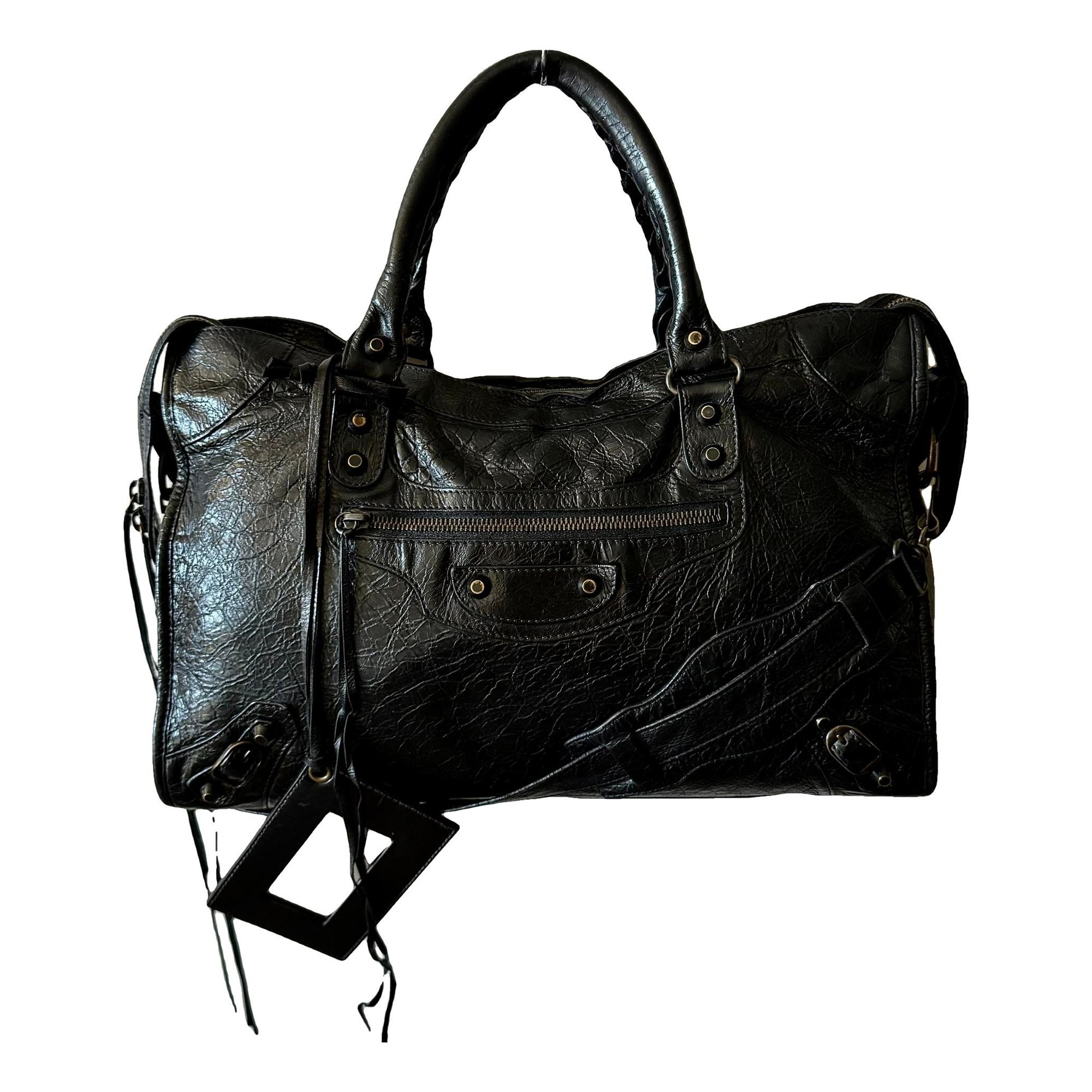 City leather handbag