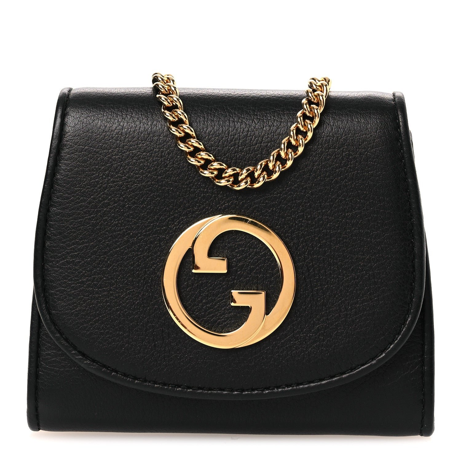 Gucci Roxy Calfskin Medium Blondie Chain Wallet Black