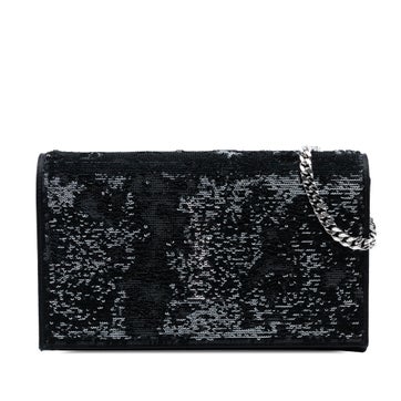 Sequin Monogram Kate Wallet on Chain