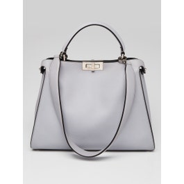 Fendi Fendi Ardesia Vitello Leather Peekaboo Essential Large Tote Bag - 8BN300