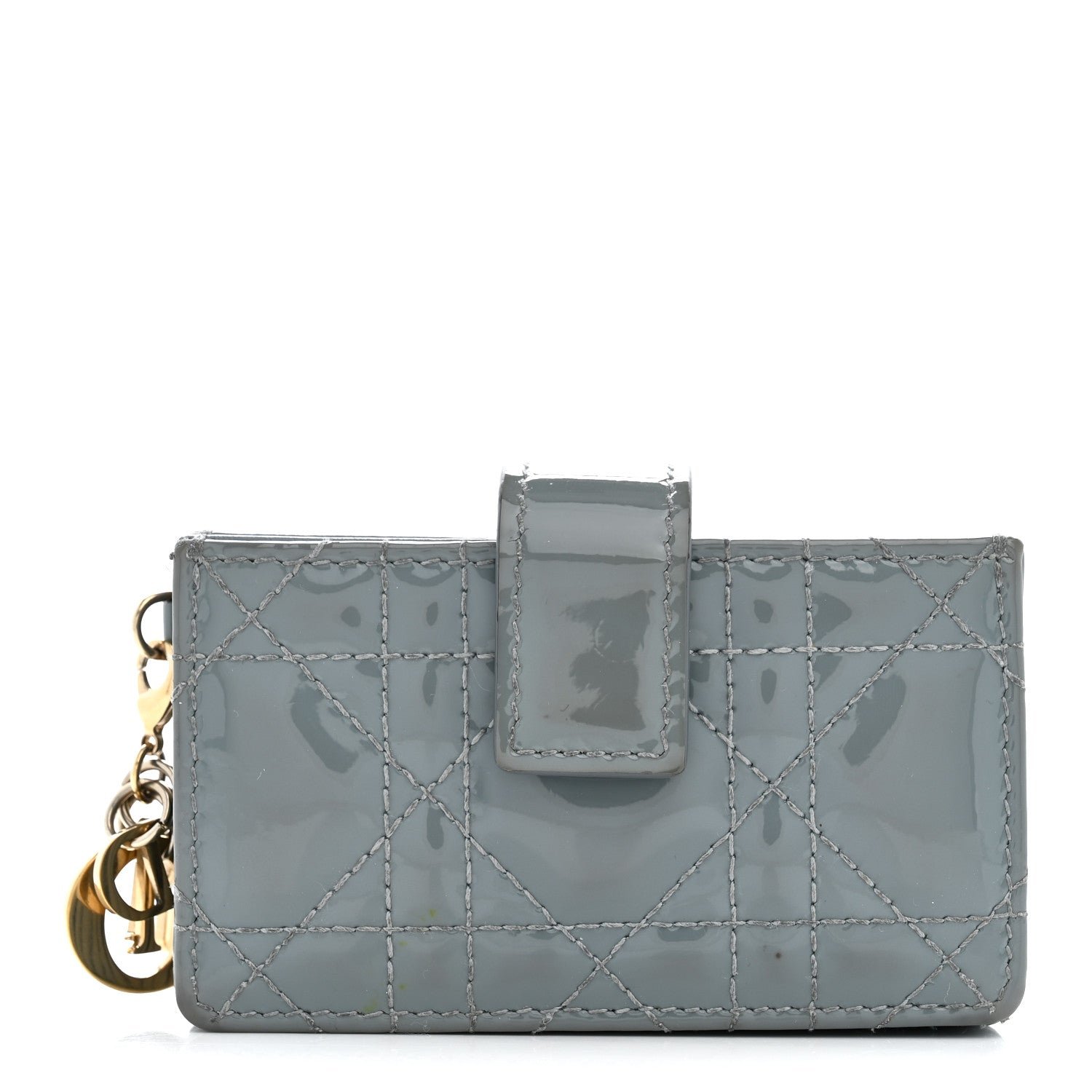 Dior Christian Dior Patent Cannage Lady Dior 5 Gusset Card Holder Cloud Blue