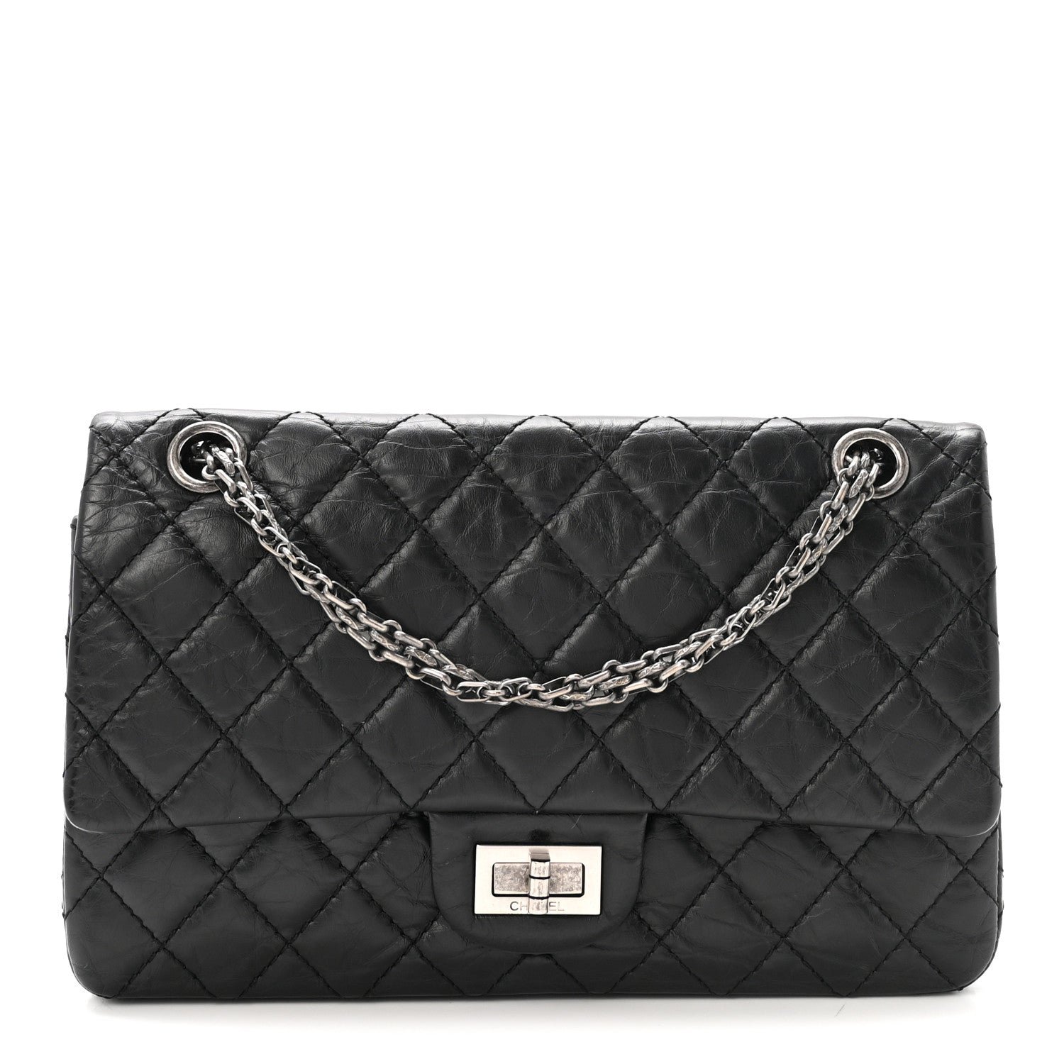 Chanel Aged Calfskin Quilted 2.55 Reissue 225 Flap Black