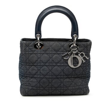 Denim Medium Denim Cannage Lady Dior