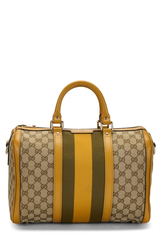 Yellow Original GG Canvas Vintage Web Boston Medium