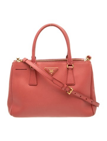 Saffiano Lux Leather Galleria Double Zip Small