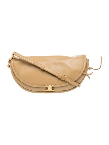 Leather Halfmoon Soft Triomphe Bag Small