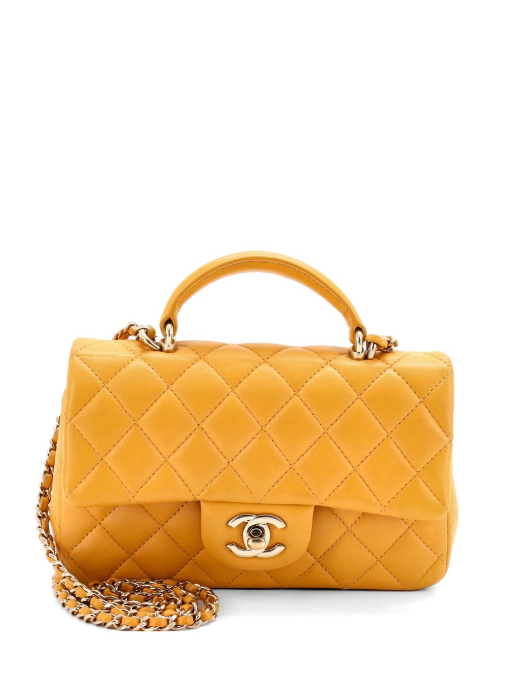 Classic Single Flap Top Handle Bag Quilted Lambskin Mini shoulder bag