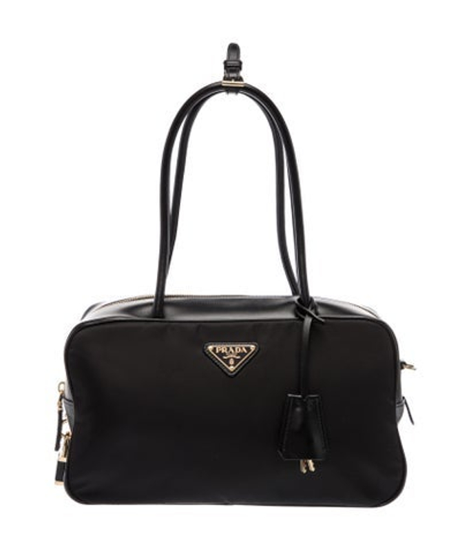 Prada Enameled Metal Triangle Shoulder Bag W Tags