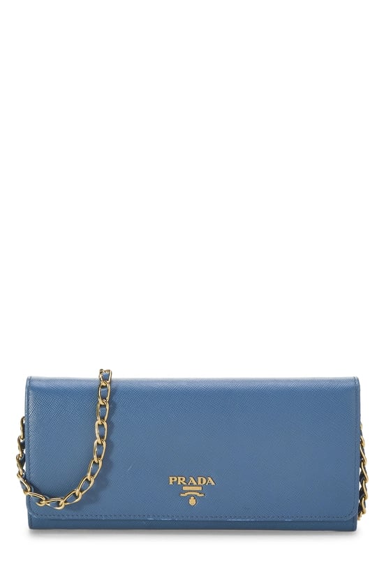 Blue Saffiano Leather Wallet On Chain (WOC)
