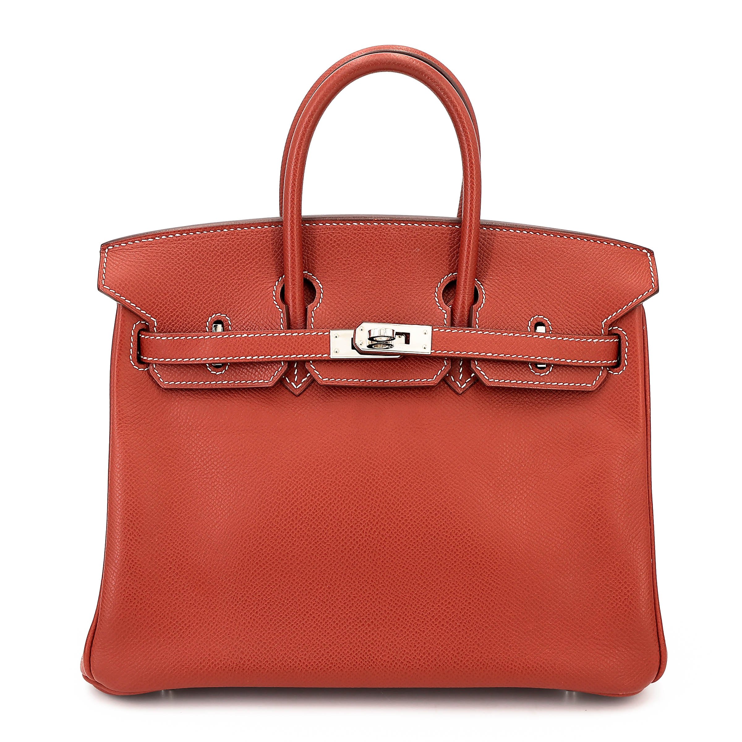Very Good ( Rank A) HERMÈS Birkin 25 Etrusque (32) Epsom Palladium hardware Square N (2010)