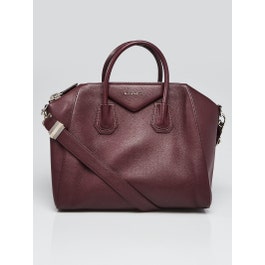 Givenchy Givenchy Burgundy Sugar Goatskin Leather Medium Antigona Bag