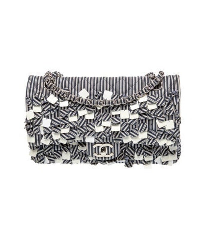 Chanel Sequin Striped Medium Double Flap Bag