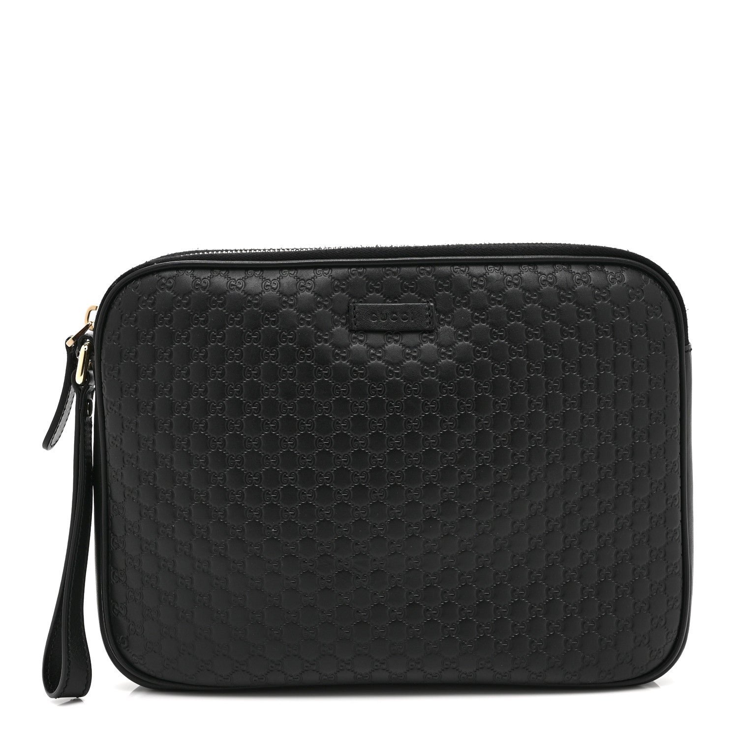 Gucci Microguccissima GG Wristlet Pouch Black