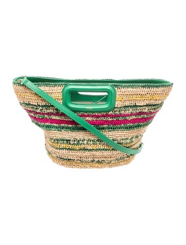 Maje Raffia Top Handle Bag