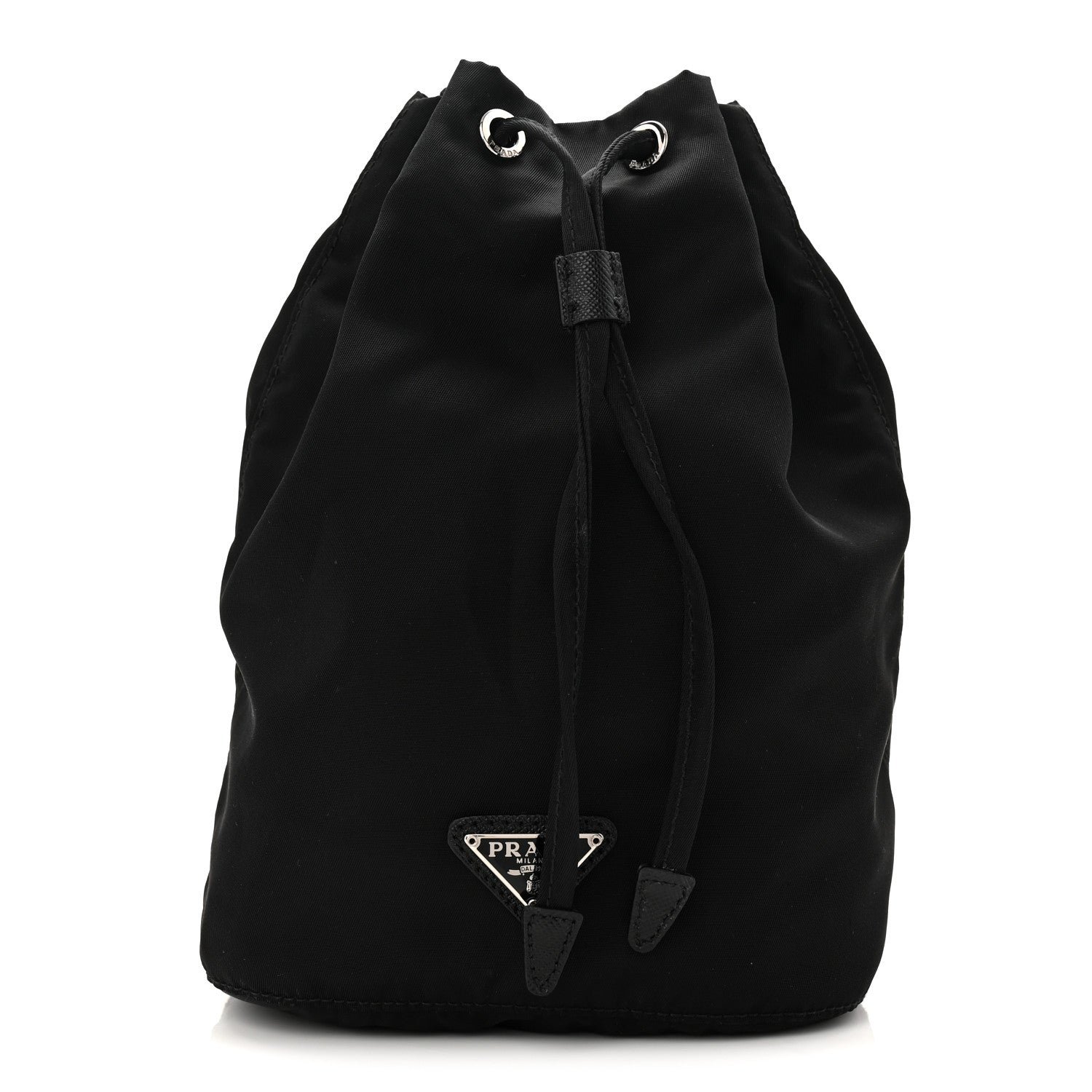 Prada Prada Nylon Vela Drawstring Pouch Black