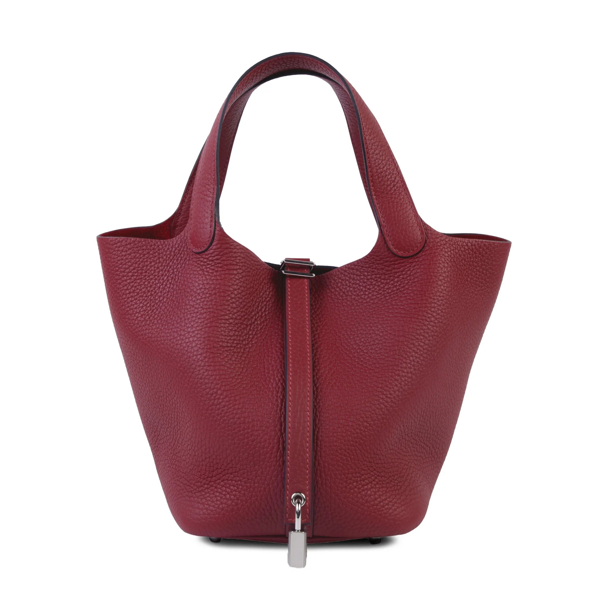 Unused ( Rank NS ) HERMÈS Picotin Lock PM Rouge H (55) Clemence Palladium hardware W (2024)