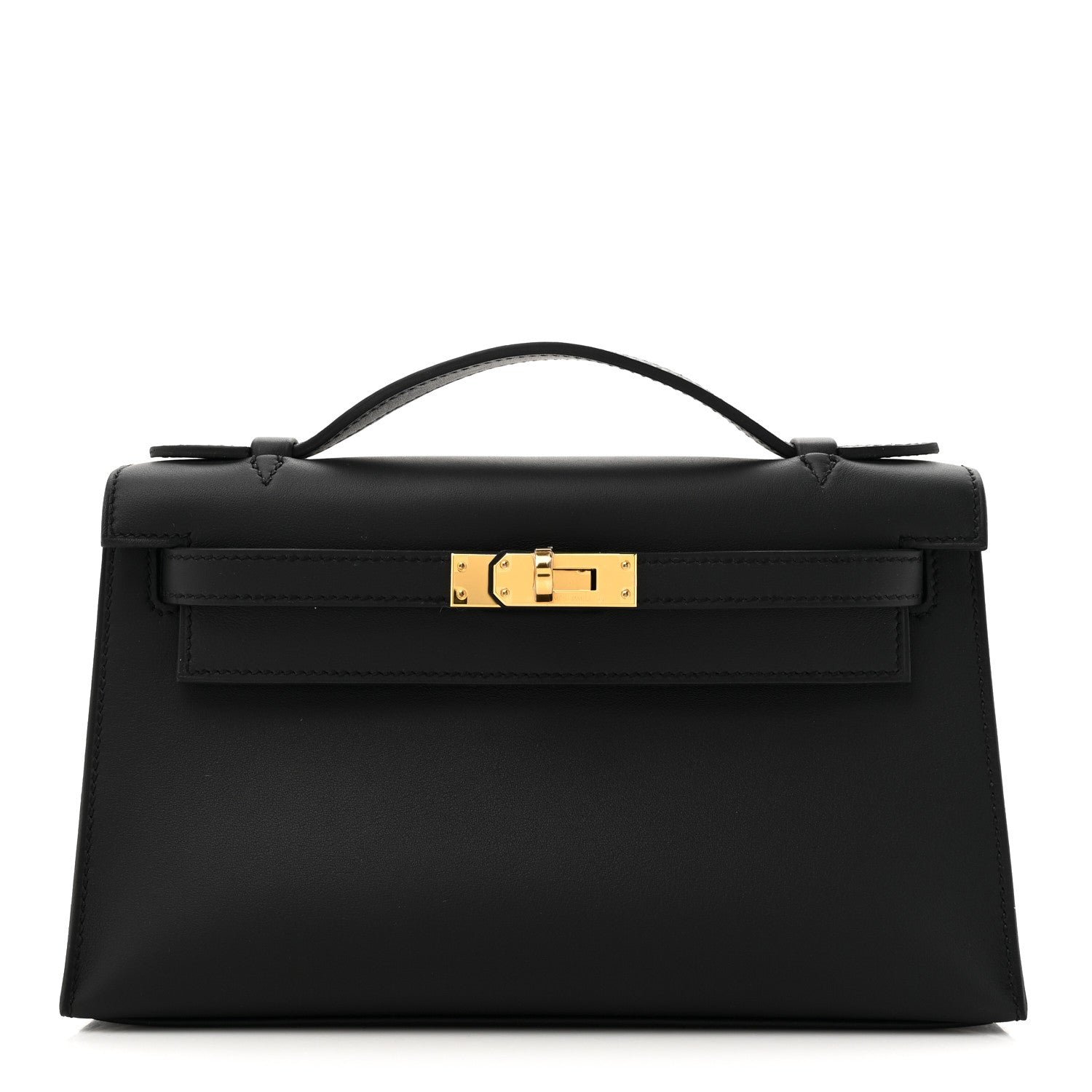 Hermes Swift Kelly Pochette Clutch Black