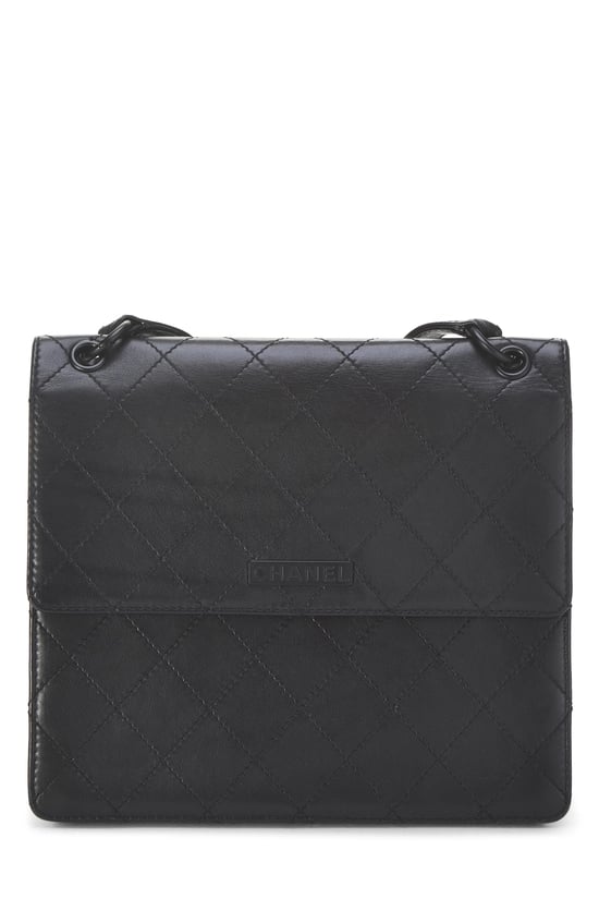 Black Calfskin Flap Crossbody