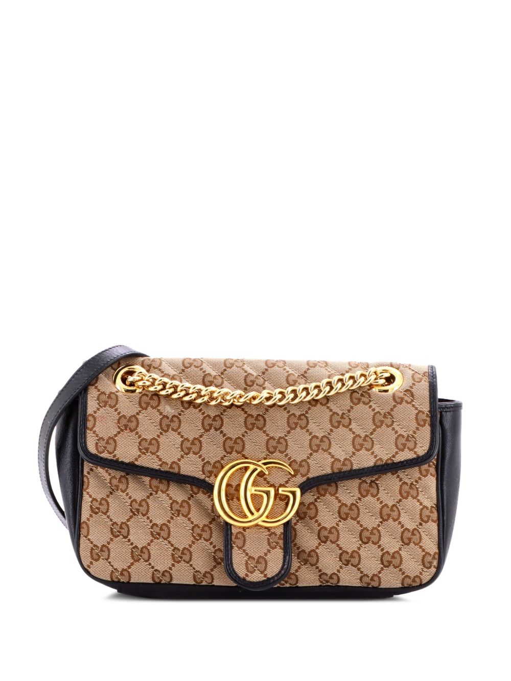 GG Marmont Flap Bag Diagonal Quilted GG Canvas with Leather Small shoulder bag
