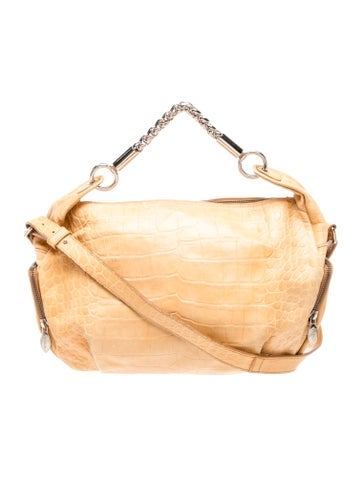 Embossed Leather Top Handle Bag