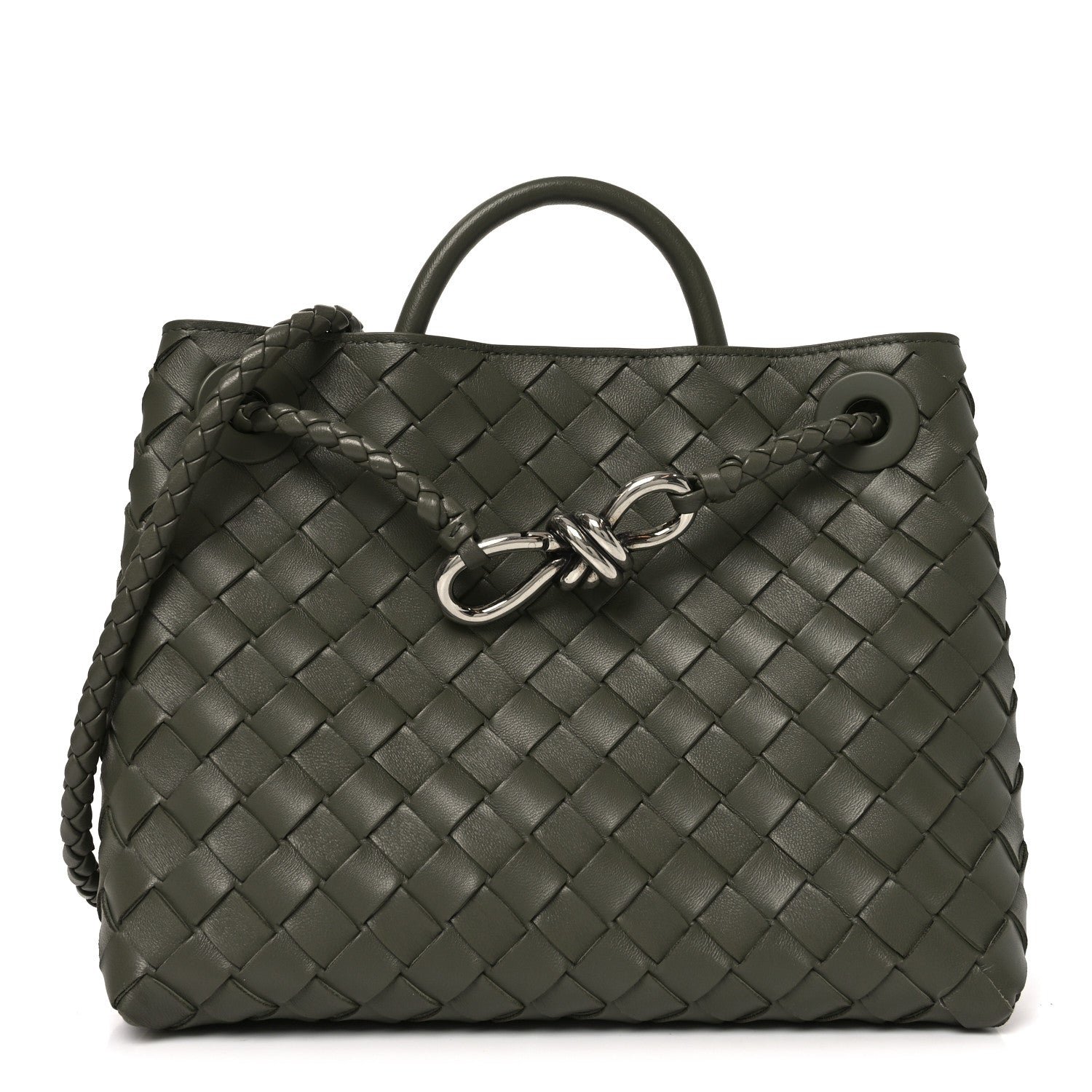 Bottega Veneta Nappa Intrecciato Small Andiamo Shoulder Bag Pickle