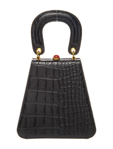 Embossed Leather Top Handle Bag