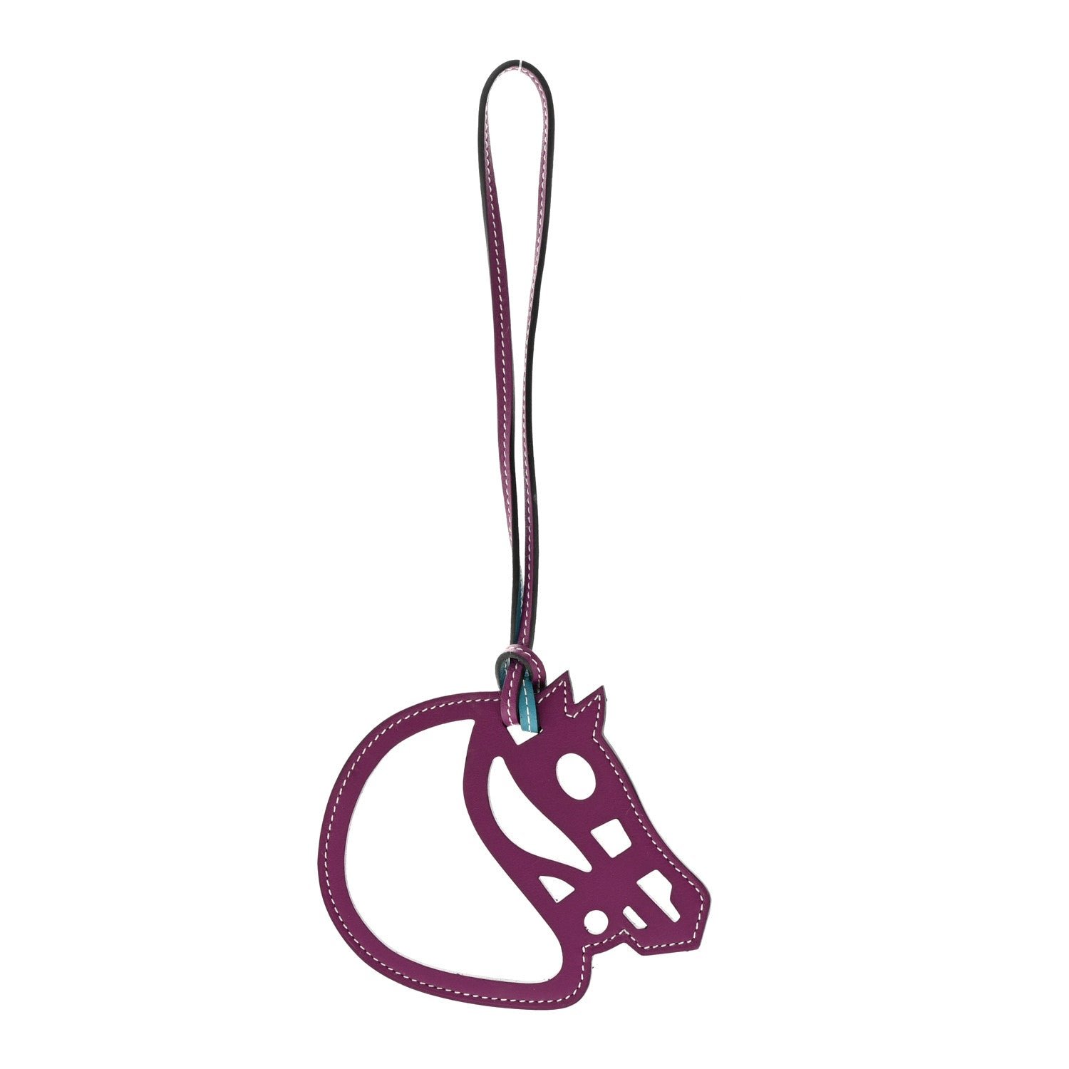 Hermes Swift Paddock Cheval Horse Bag Charm Violet Turquoise