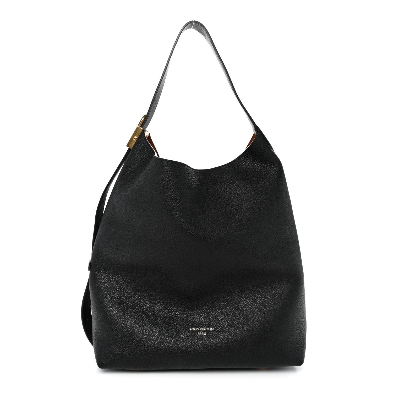 Louis Vuitton Grained Calfskin Low Key Hobo MM Black